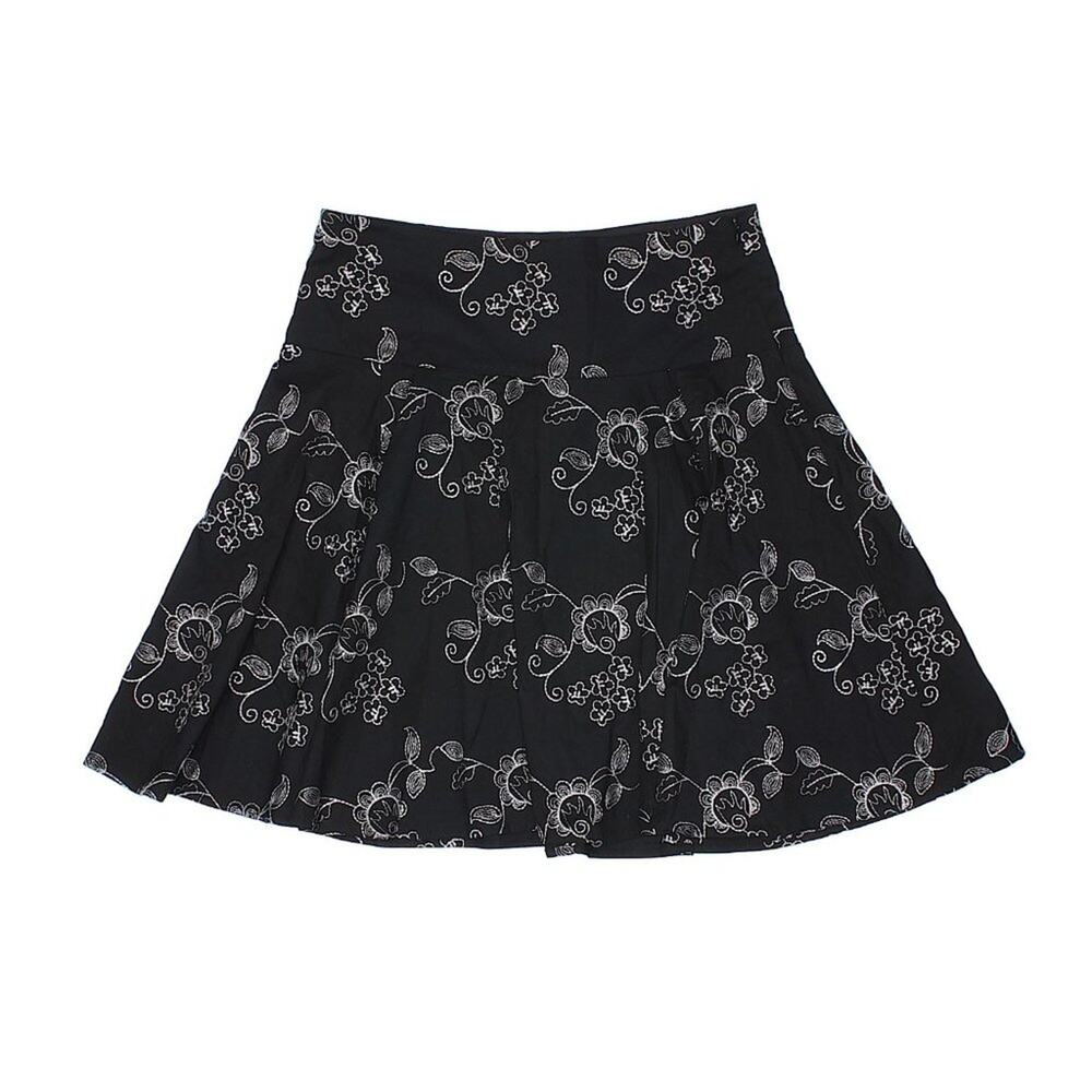No Appt Necessary Floral and Paisley Embroidered A-line Dark Academia Skirt